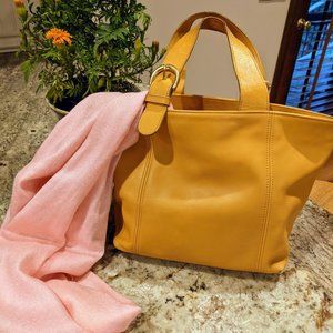 Mustard Yellow Leather Coach Handbag